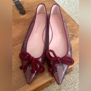 Burgundy Snake Print Pretty Ballerinas Ballet Flats 37 / 6.5
